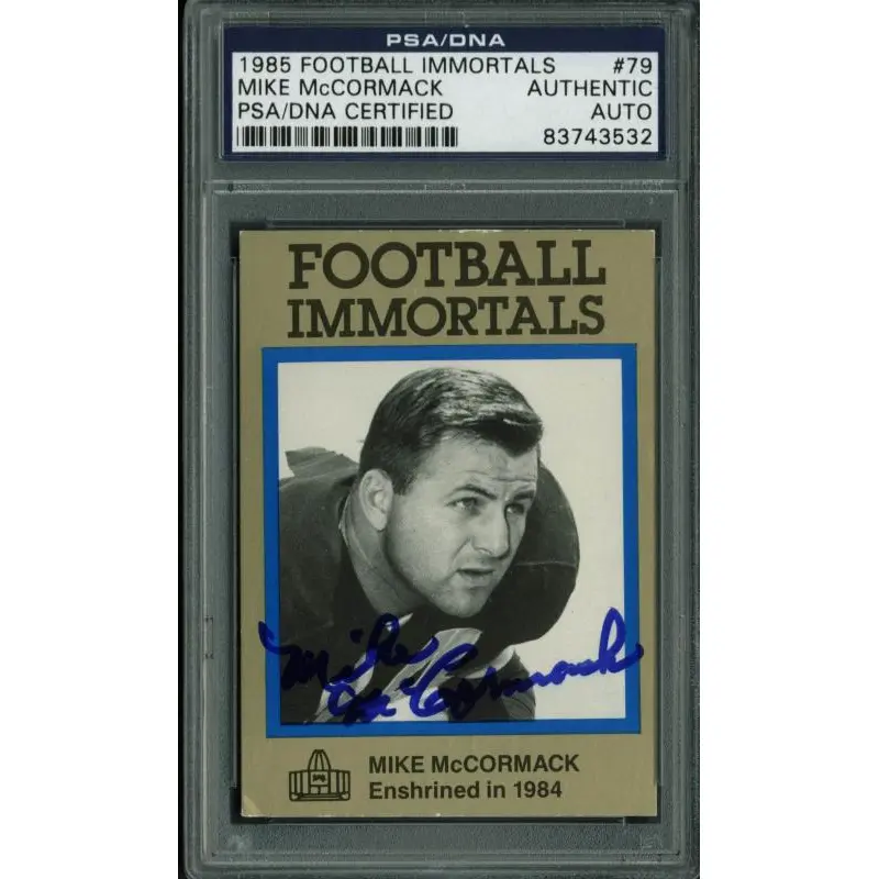 Browns Mike Mccormack Signed Card 1985 Football Immortals #79 PSA/DNA Slabbed