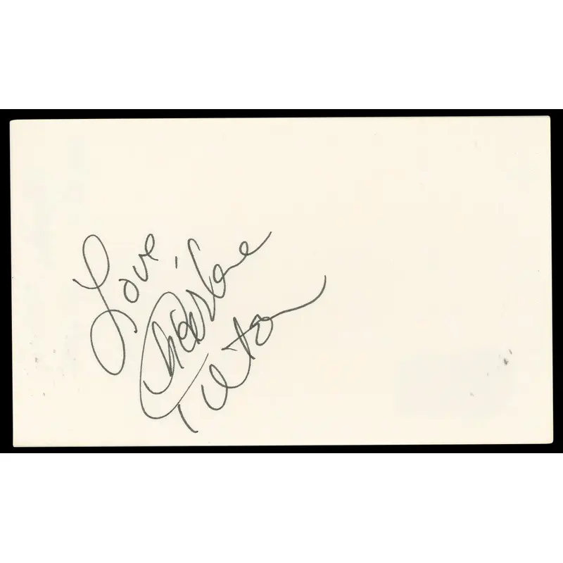 Charlene Tilton Dallas "Love" Authentic Signed 3x5 Index Card BAS #BN33329