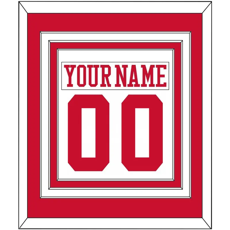 Boston Nameplate & Number (Back) Combined - Home White - Triple Mat 1