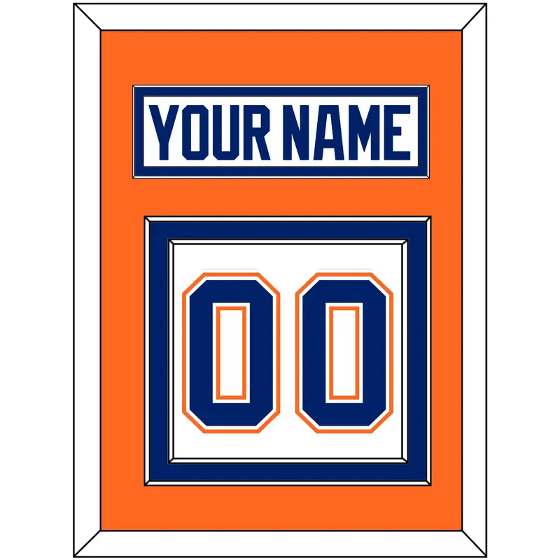 Edmonton Nameplate & Number (Back) - Home White (1981-1994) - Double Mat 4
