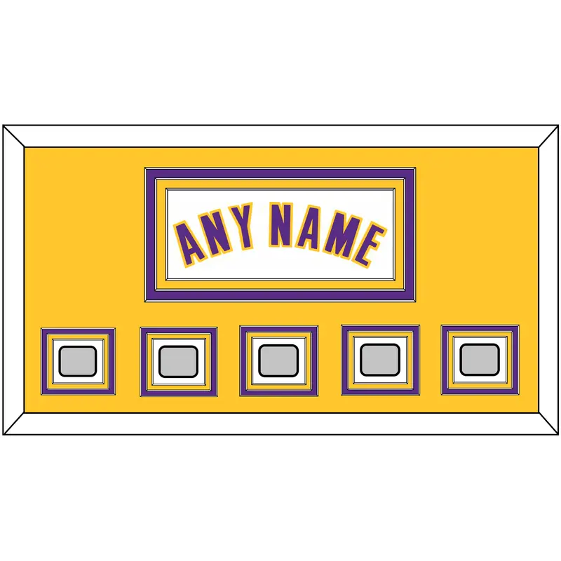 Los Angeles Name & 5 Finals Patches - Alternate White (2002-2018) - Triple Mat 3