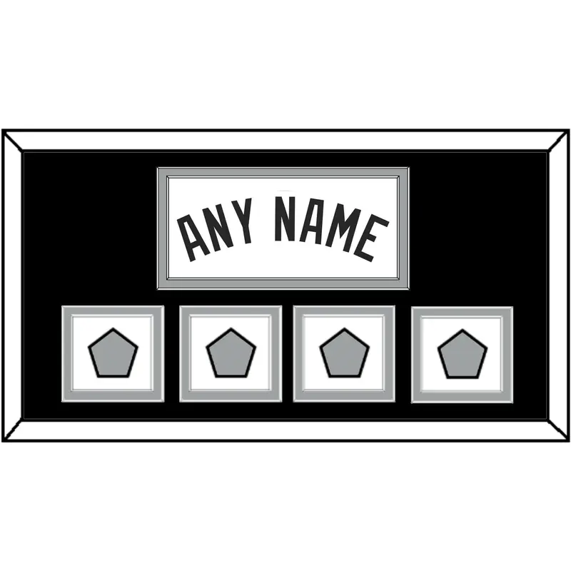 San Antonio Name With 4 Champions Trophy Patches - Home White (1989-2002) - Double Mat 2