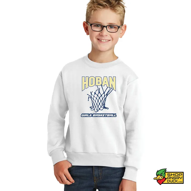 Hoban Girls Basketball Net Youth Crewneck Sweatshirt