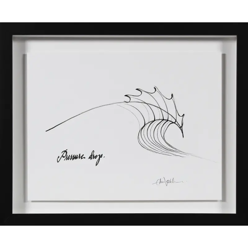 Eddie Vedder Pearl Jam Signed & Framed Pressure Drop Hand Drawn Sketch BAS