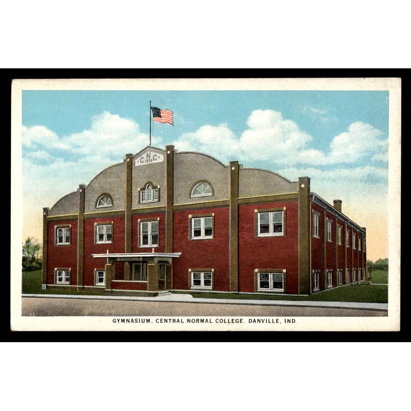 Vintage Danville Indiana Central Normal College Gymnasium Postcard