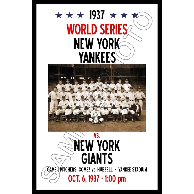 1937 World Series Poster 11X17 - New York Yankees vs New York Giants - 1232