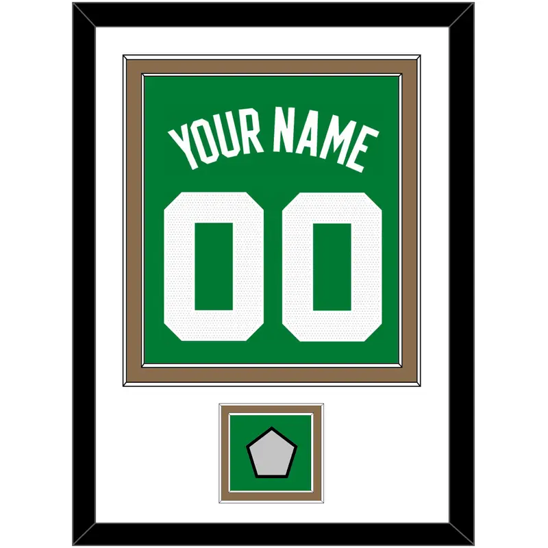 Boston Name & Number With Champions Patch - Green Icon - Double Mat 1