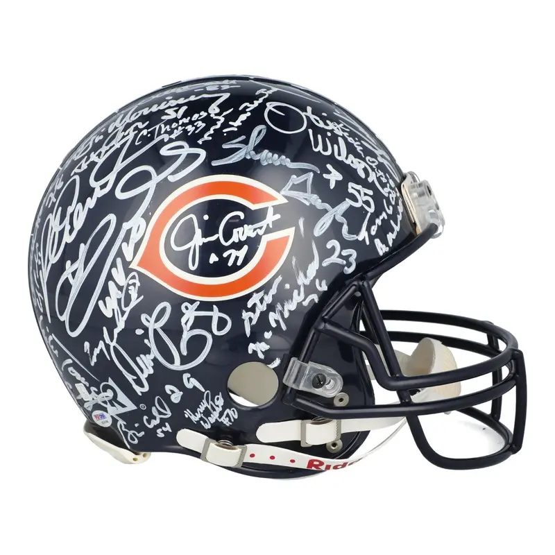 The Finest 1985 Chicago Bears Super Bowl Champs Team Signed Helmet PSA DNA COA