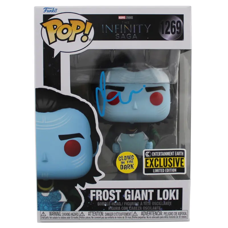 Matt Damon Marvel Signed Giant Loki #1269 Funko Pop Vinyl Figure BAS #BL87545