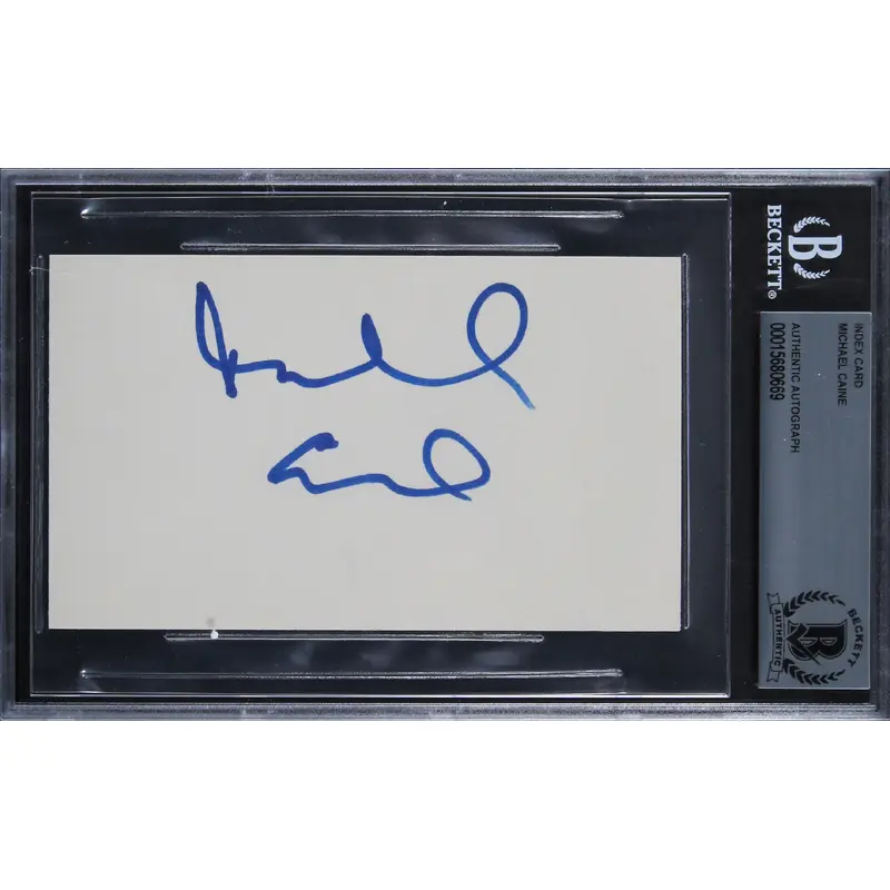 Michael Caine Going in Style Authentic Signed 3x5 Index Card BAS Slabbed