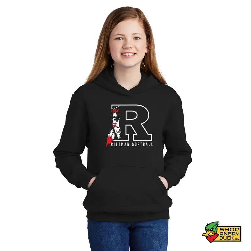 Rittman Indians Softball Youth Hoodie 03