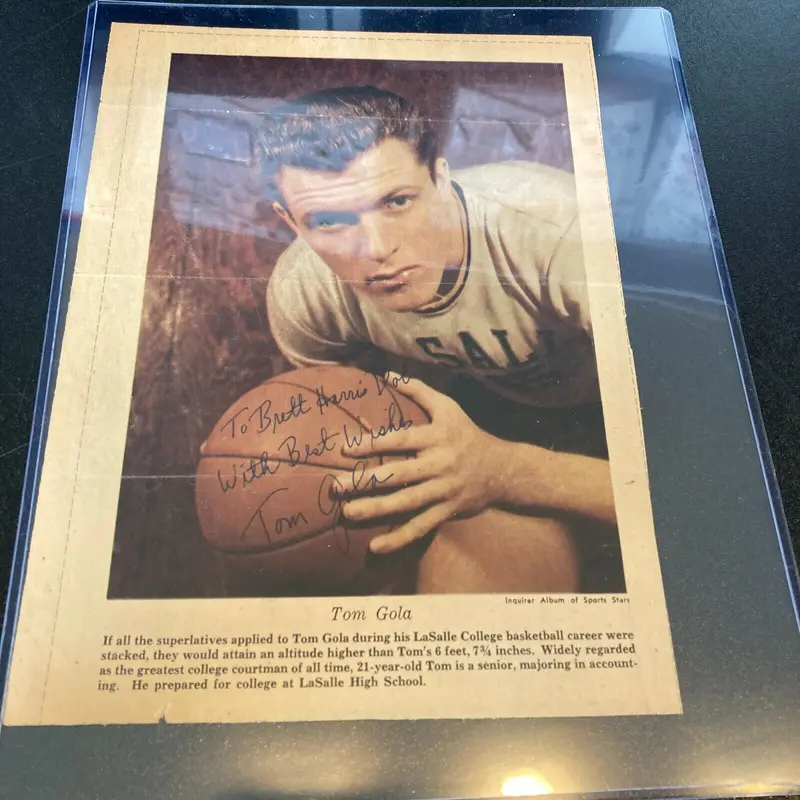 Tom Gola Signed Autographed Vintage Photo