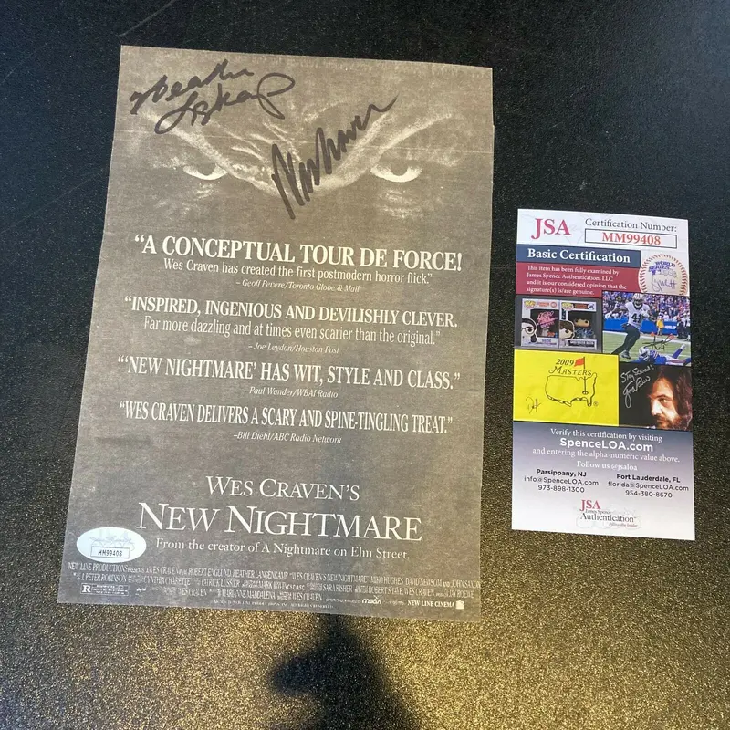 Wes Craven & Heather Langenkamp Signed Autographed Photo With JSA COA