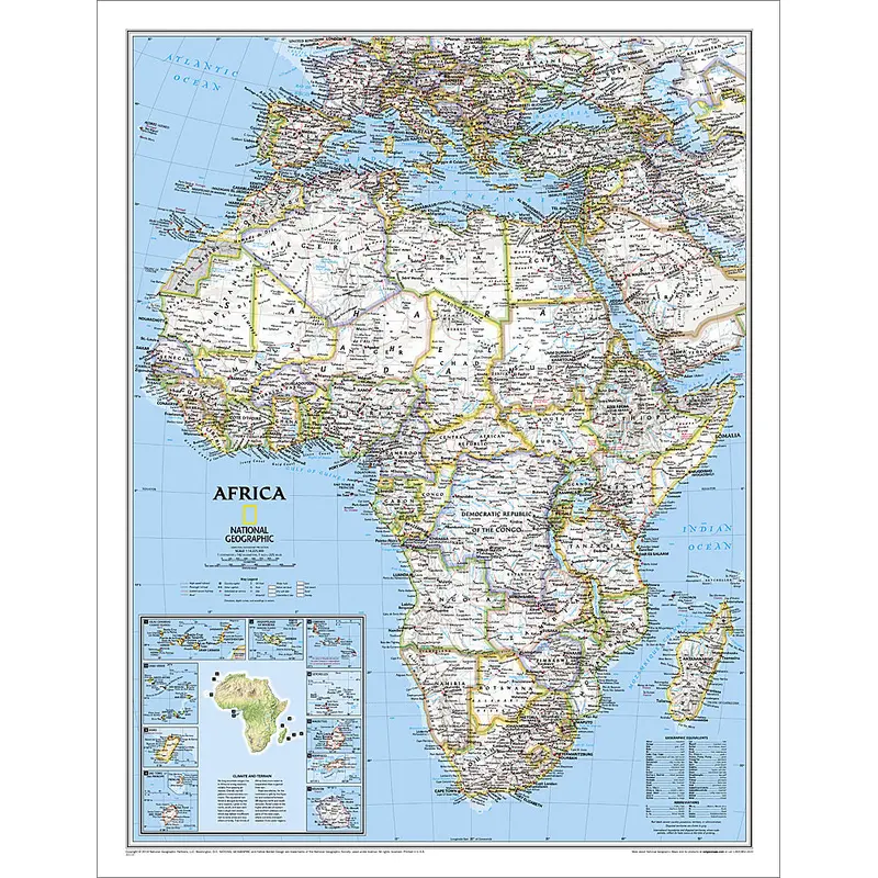 Map of Africa National Geographic Classic Edition 24x31 Wall Map Poster - NG Maps