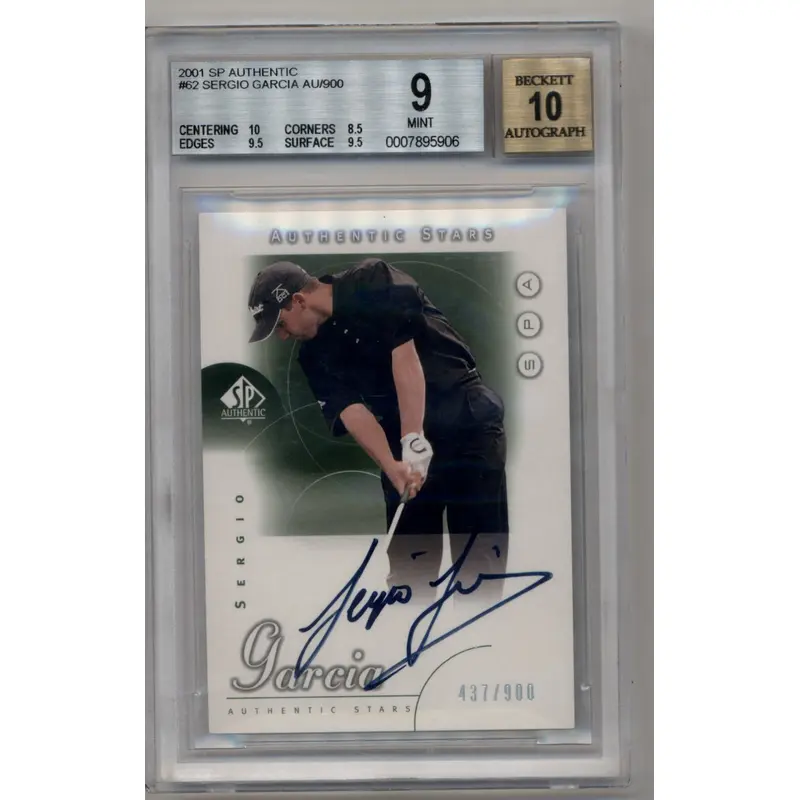 Sergio Garcia 2001 SP Authentic #62 Auto 437/900 BGS 9 Mint