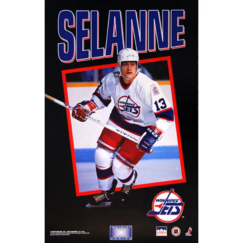 Teemu Selanne "Infinity Series" Winnipeg Jets NHL Action Poster - Starline 1993