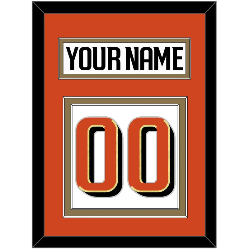 Anaheim Nameplate & Number (Back) - Road White - Double Mat 2