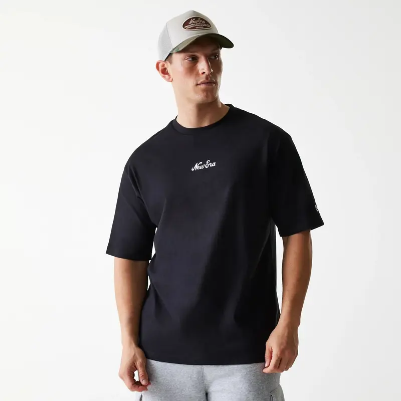 New Era Trucker Patch Black Oversized T-Shirt