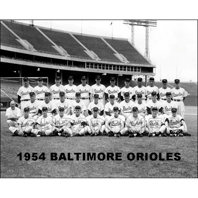 1954 Baltimore Orioles 8X10 Photo - Larsen Turley Stephens - 2123