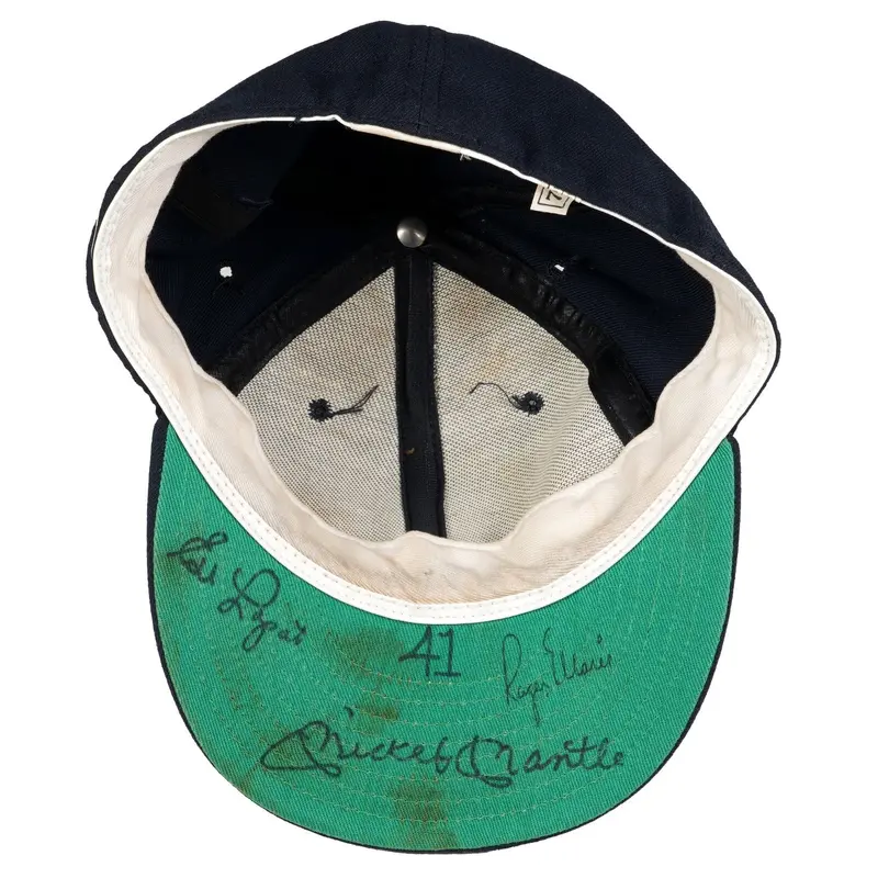 Mickey Mantle & Roger Maris Signed 1960's Game Used Baseball Hat Cap PSA DNA COA