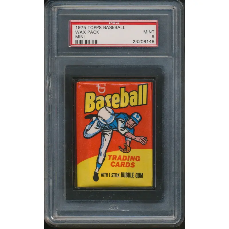 1975 Topps Baseball Unopened Mini Wax Pack PSA 9