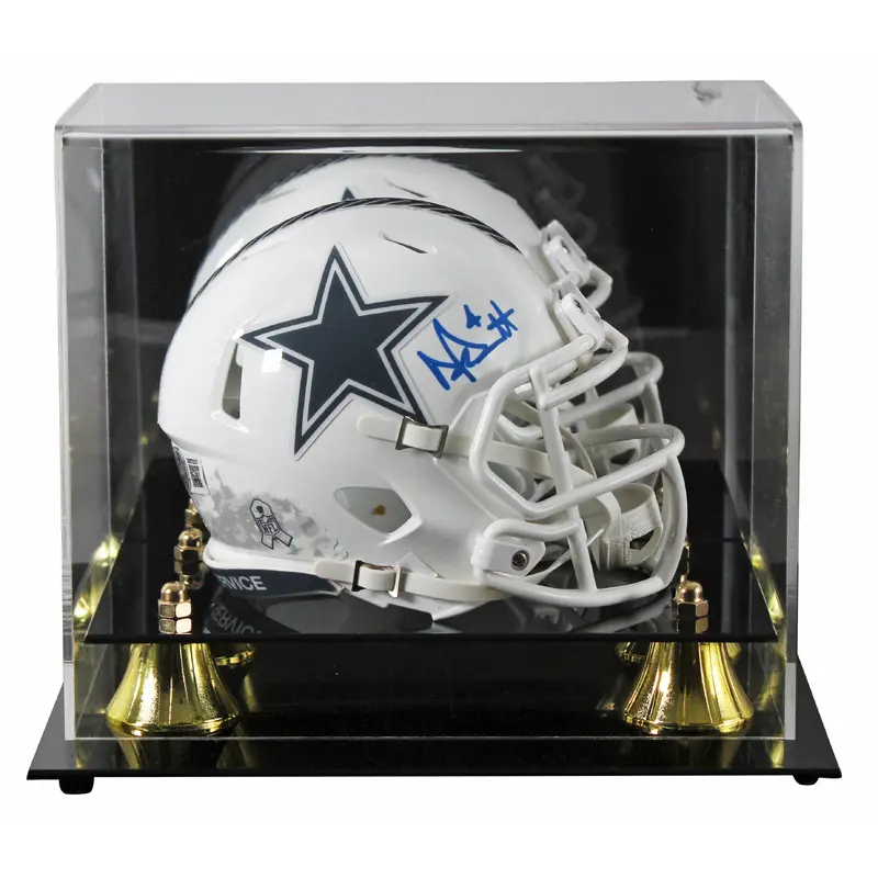 Cowboys Dak Prescott Signed STS III Speed Mini Helmet W/ Case BAS Witnessed