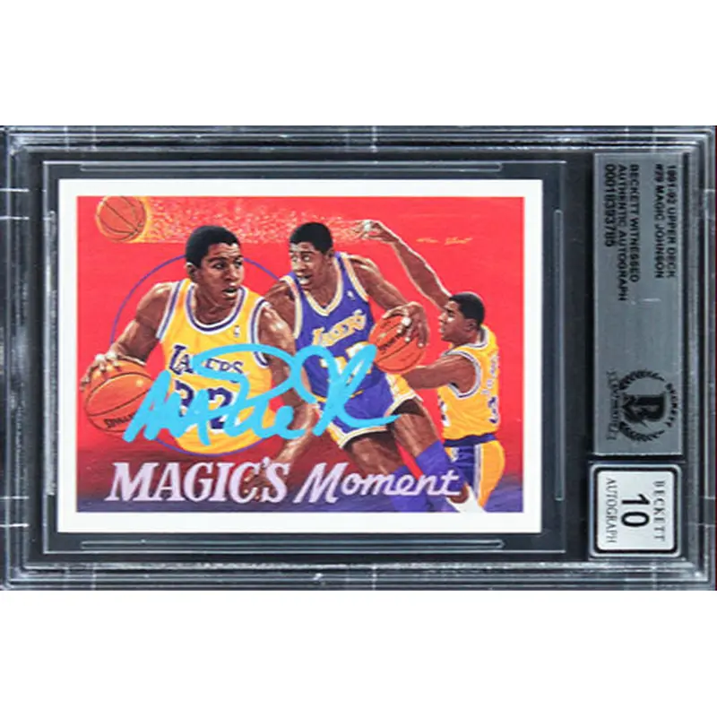 Lakers Magic Johnson Signed 1991 Upper Deck #29 Card Auto 10! BAS Slabbed 2