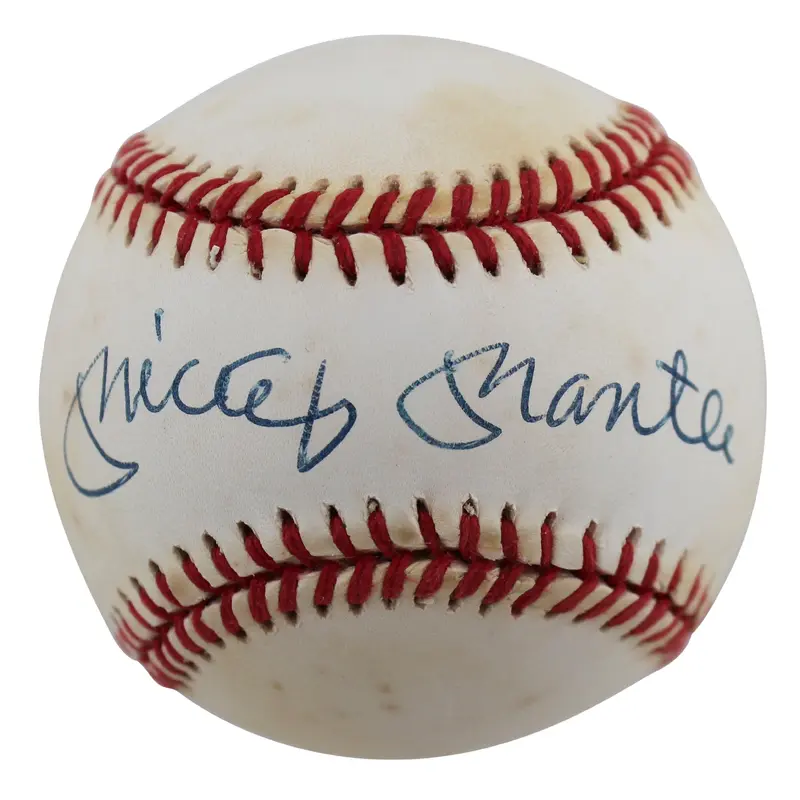 Yankees Mickey Mantle Authentic Signed Bobby Brown Oal Baseball BAS #AA03980