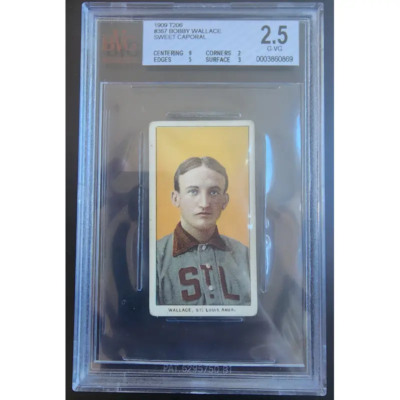 Bobby Wallace 1909-11 T206 Sweet Caporal 150/30 Portrait BVG 2.5 Good+