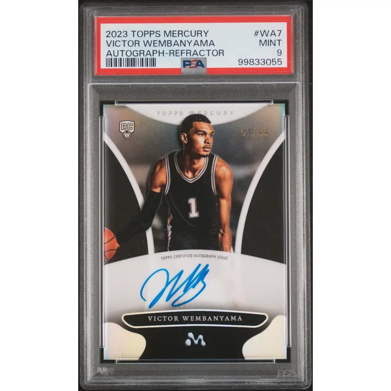 Victor Wembanyama 2023 Topps Mercury Autograph #WA7 Refractor #51/99 PSA 9 Mint