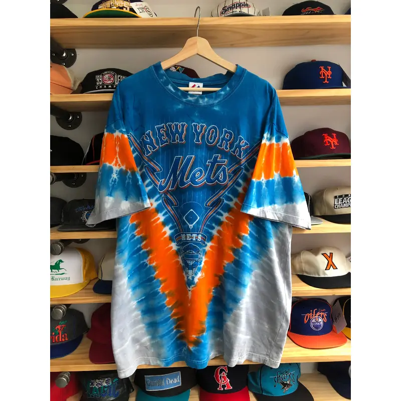 Vintage Majestic New York Mets Tie Dye Tee Size 2XL