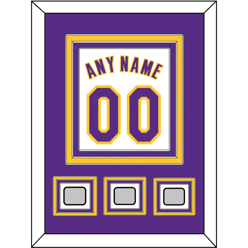 Los Angeles Name & Number With 3 Finals Patches - Alternate White (2002-2018) - Triple Mat 2