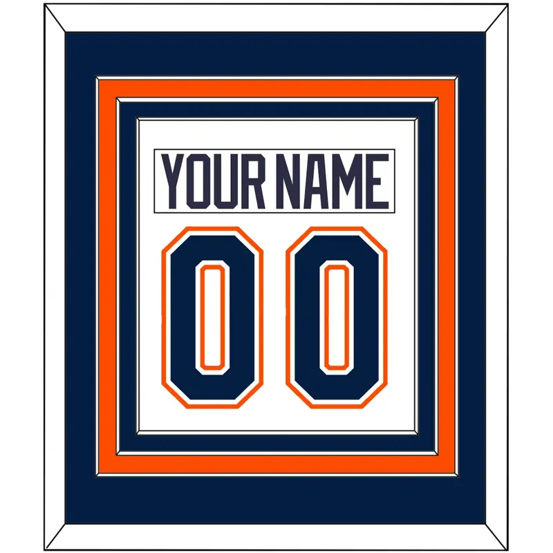 New York Nameplate & Number (Back) Combined - Home/Road White (1998-2007) - Triple Mat 2