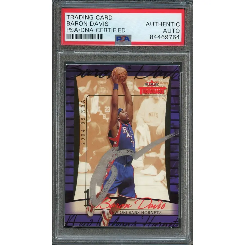 2004-05 Fleer Throwbacks #1 Baron Davis Signed AUTO PSA Slabbed Hornets