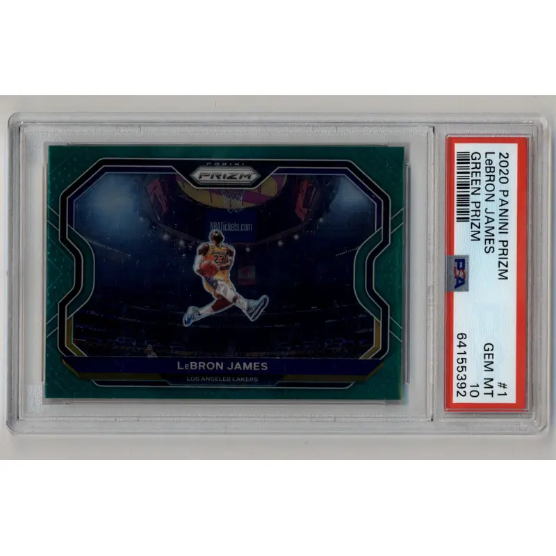 LeBron James 2020-21 Panini Prizm Prizms Green #1 PSA 10 Gem Mint