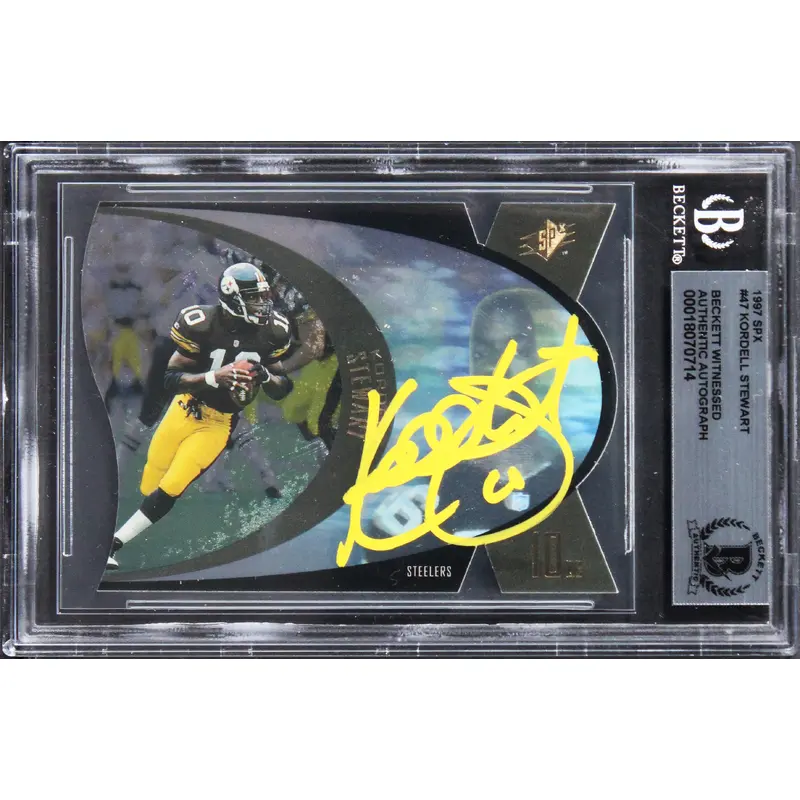 Steelers Kordell Stewart Authentic Signed 1997 SPX #47 Card BAS Slabbed 2