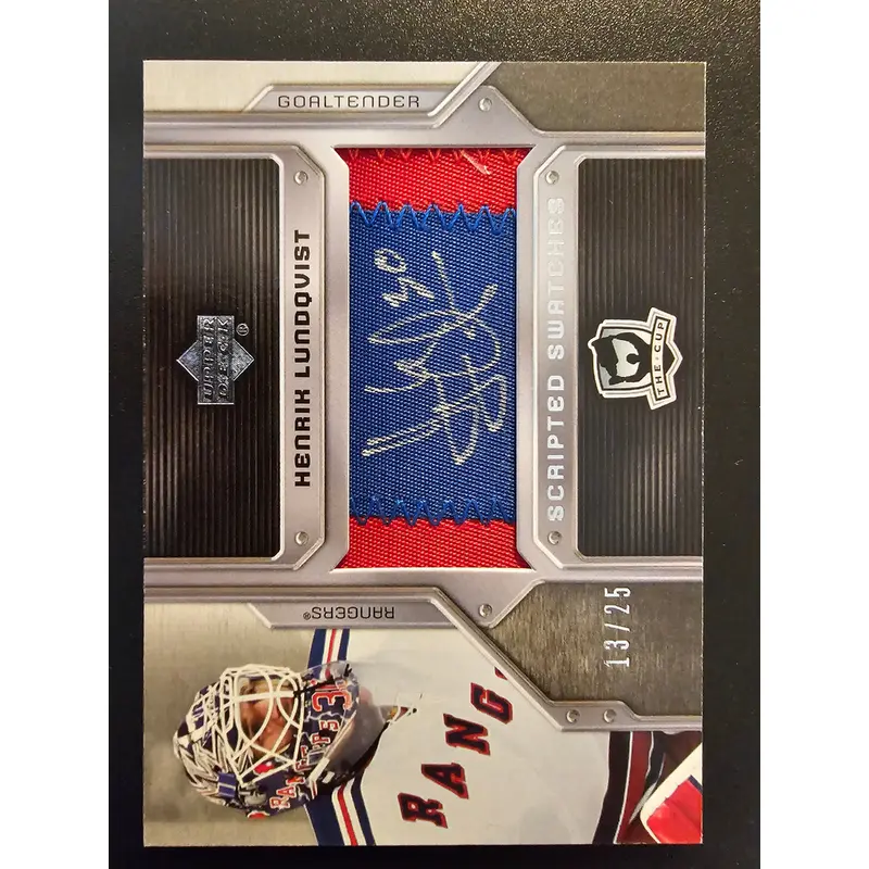 2006-07 Upper Deck The Cup - Scripted Swatches - Henrik Lundqvist #SS-HL /25
