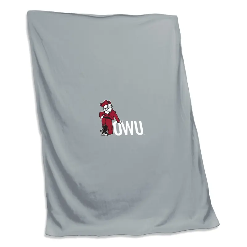 Ohio Wesleyan Gray Screened Sweatshirt Blanket