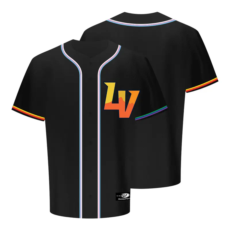 Men's OT Sports LV Pride Black Replica Jersey