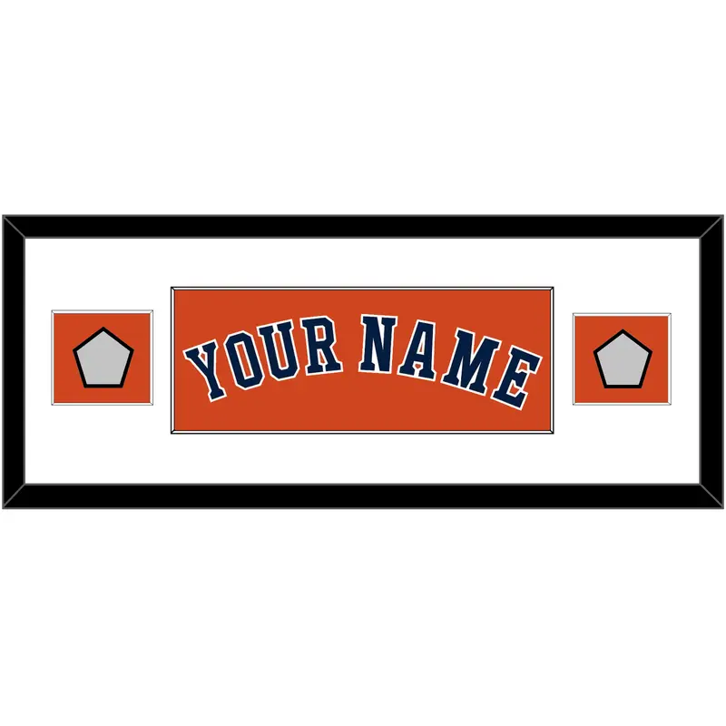 Houston Name & 2 World Series Jersey Patches - Alternate Orange - Single Mat 2