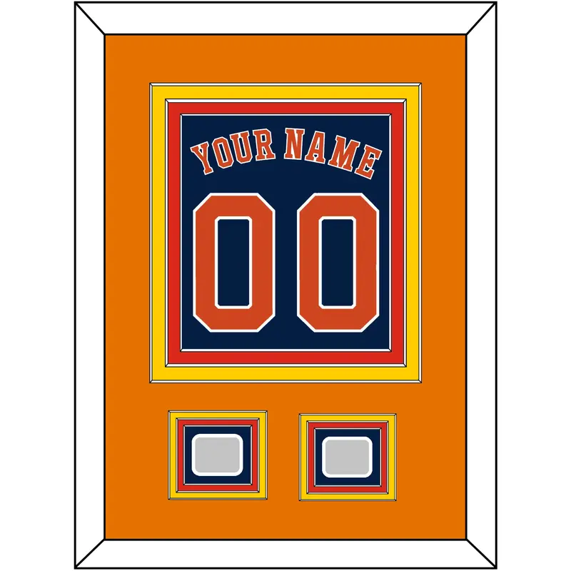 Houston Name, Number & 2 World Series Champions Patches - Alternate Blue - Triple Mat 3