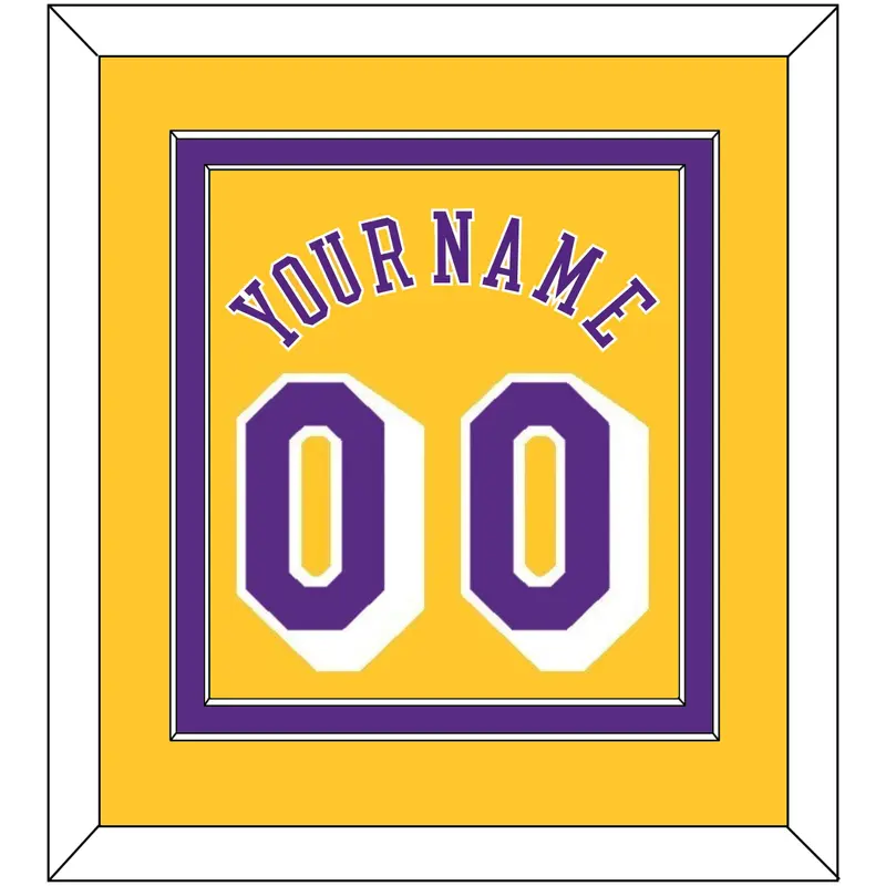 Los Angeles Name & Number - Home Yellow (1997-1999) - Double Mat 2