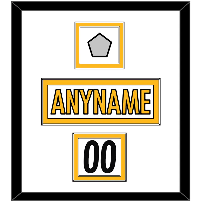 Pittsburgh Nameplate, Number (Shoulder) & Super Bowl Jersey Patch - Road White - Double Mat 1