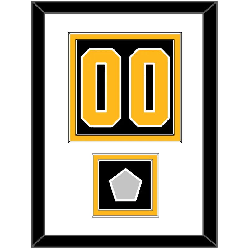 Pittsburgh Number (Back) & Stanley Cup Champions Patch - Road Black (1988-1992) - Double Mat 1
