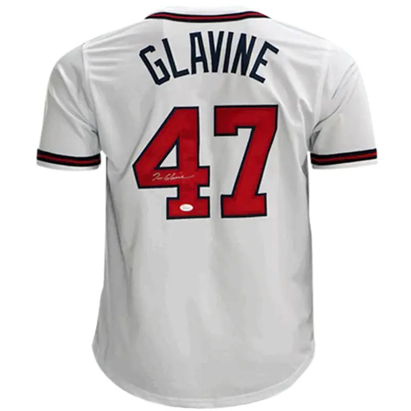 Tom Glavine Autographed Atlanta (White #47) Custom Jersey - Radtke