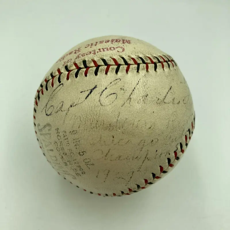 1929 Chicago Cubs Murderers Row Signed Baseball Hack Wilson Rogers Hornsby JSA