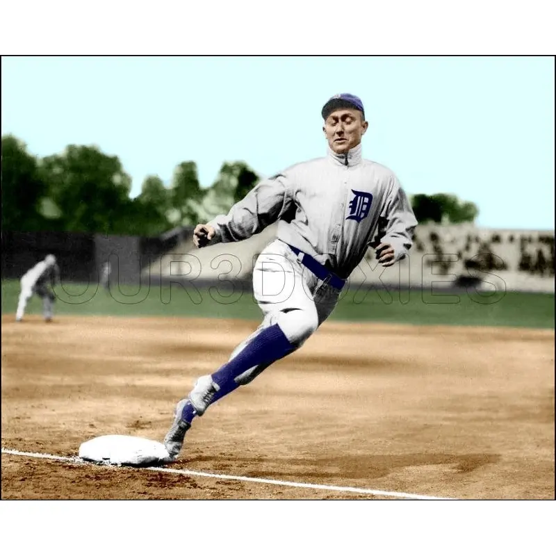 Ty Cobb Colorized 8X10 Photo - Detroit Tigers - 22