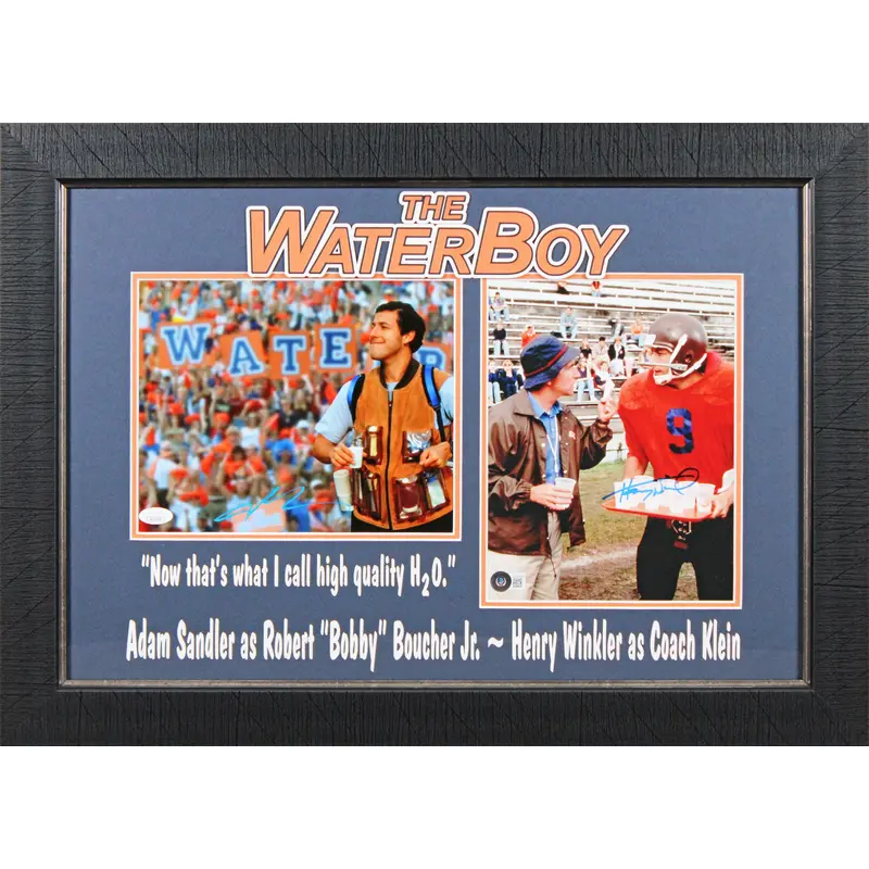Adam Sandler & Henry Winkler The Waterboy Signed 8x10 Photo Framed Display BAS 3