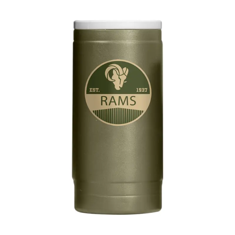 LA Rams  Badge Powder Coat Slim Can Coolie