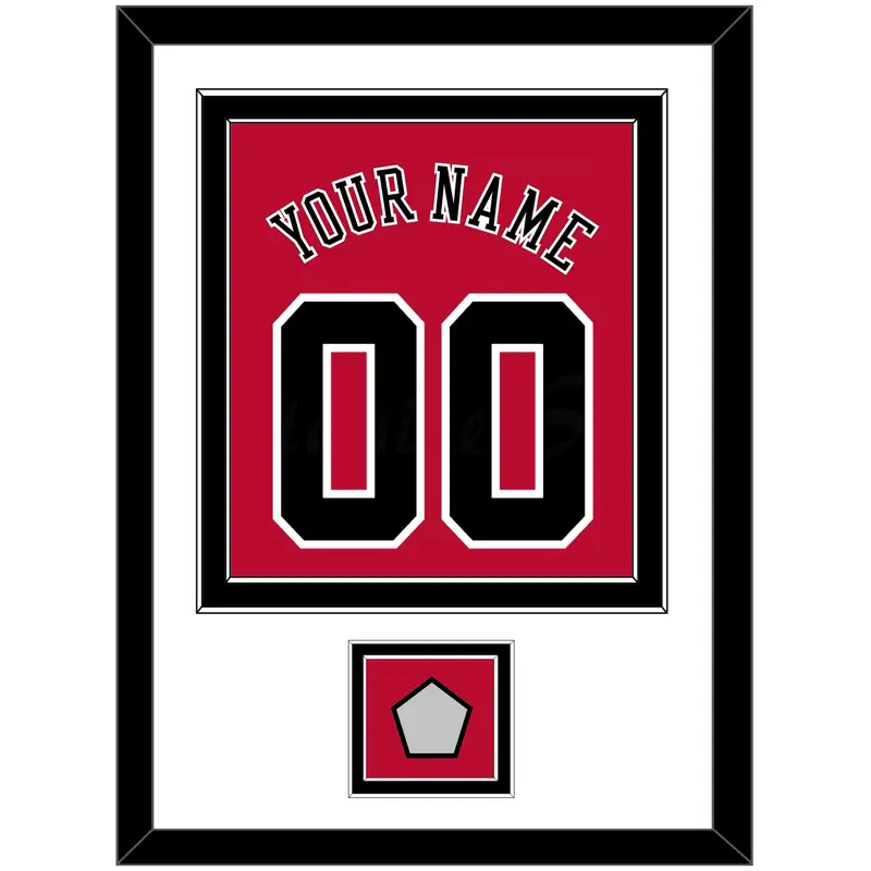Chicago Name & Number With 3X Champions Patch - Road Red (1986-2017) - Double Mat 1